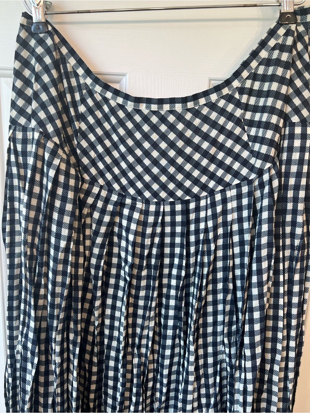 Rixo Tina Navy Gingham Midi Skirt XL - Picture 15 of 16